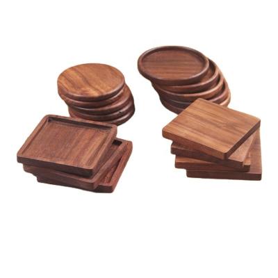 China China Black Walnut Square Coaster Heat Insulation Heat Insulation Mat Pot Solid Wood Cup Mat Engraving Logo for sale