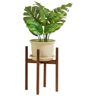 China Eco-friendly Wooden Potted Plant Stand Plant Flower Rack Flower Display Stand Bamboo Display Rack for sale