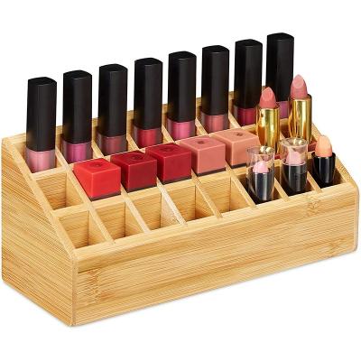 China China Cosmetic Solid Wood Finishing Box Essential Oil Lipstick Display Stand for sale