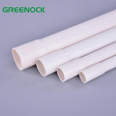 China Rigid thin wall pvc pipe for installation of electric wires in plastic tubes for electricity, various size pvc pipe for electrical cable protected for sale