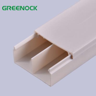 China Good Price PVC Electrical Decorative Waterproof Cable Trunking 2 Compartment , Plastic Wire for sale