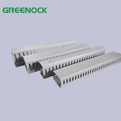 China Electrical Wire Installation Factory Price All Sizes Slot Type Wall Mounted PVC Slotted PVC Plastic Cable Tray for sale