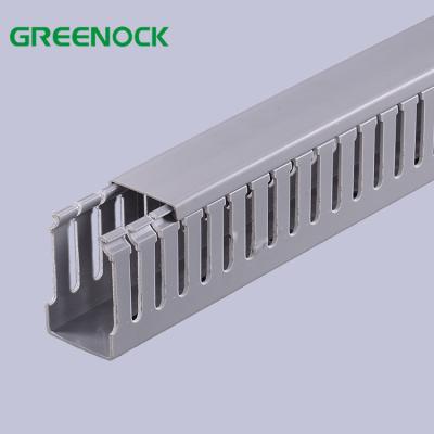 China Fire Resistant Electrical Wires Installation Industria PVC Electrical Cable Slotted Gutter Gray for sale