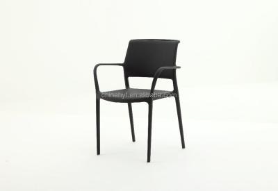 China Modern hot sale high quality modern restaurant plastic chair with arms PP-157A for sale