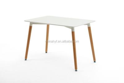 China MDF Leisure Solid Wood White Table With Beech Wood Legs TB-01 for sale