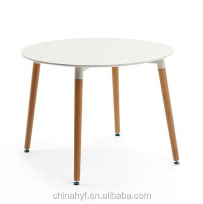 China Strong Styled Solid Wood MDF Round Table With Beech Wood Legs TB-01 for sale