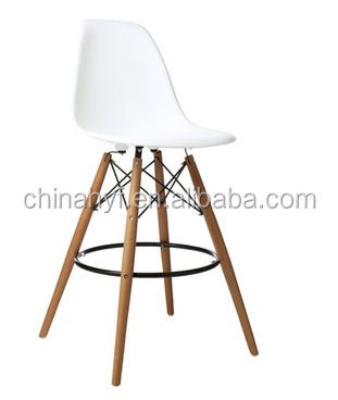 China Dining Chair Charled Replica Bar Chair With High Wooden Legs for sale