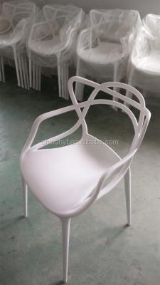 China Restaurant chair white plastic chair for living room and outdoor garden PP-133A for sale