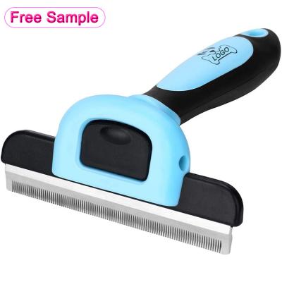 China Stocked Rake Supplies OEM Deshedding Stainless Steel Pet Cat and Dog Comb Brush Grooming for sale