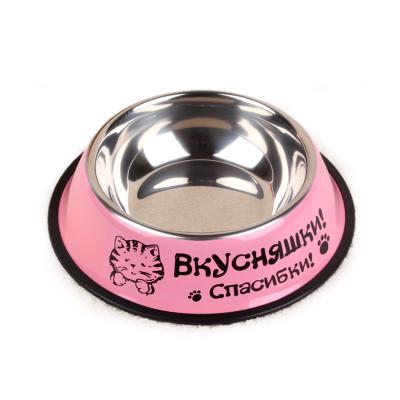 China Viable Wholesale Non-slip Color Stainless Steel Large Dog Bowl Pet Bowl Cat Bowl for sale