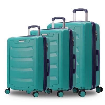 China PP 2019 Best 3pcs PP Luggage Set Trolley Luggage Vintage Plastic Suitcase New Style for sale