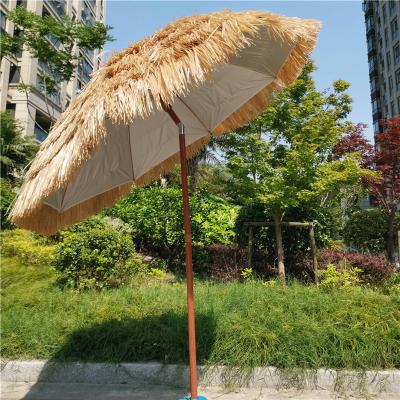 China High Quality Outdoor Canopy Tropical Straw Umbrella With Tilt Sunshade Raffia Thatch Beach Umbrella Canopy for sale