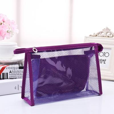 China Fashion Manufacturers Custom Two Piece Men And Women Travel Cosmetic Toiletry Bag Zipper Mesh Storage Bag for sale