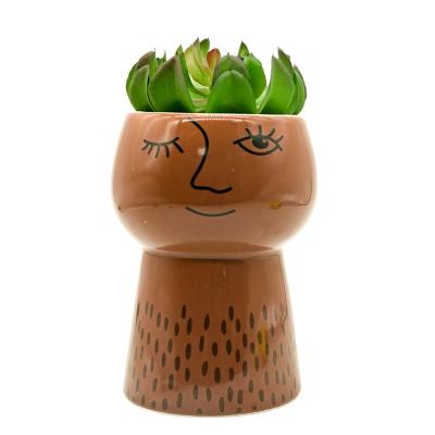 China Low Price Guaranteed Modern Home Decor Sublimation Brown Ceramic Flower Pot High Quality for sale