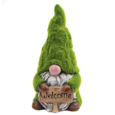 China Hot Selling Novelty Decoration 11.6 Inch Spring Garden Resin Gnome Decorative Assembled Statue for sale