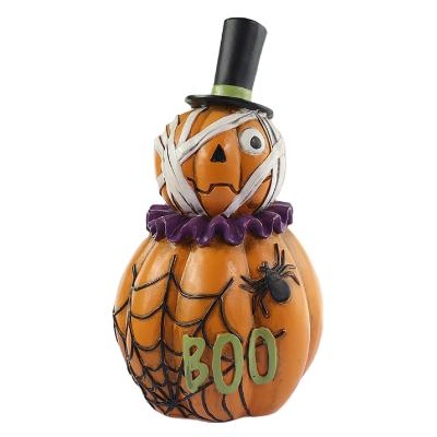 China Orange Pumpkin Home Decorations Halloween Party Halloween Decor Table Resin Handmade Cutout Indoor Mum Pumpkin Figurine for sale