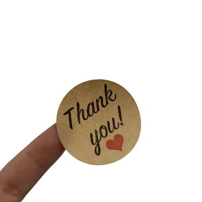 China Scratch Custom Design Adhesive Label Roll Around Paper Circle Thank You Sticker Printing for sale