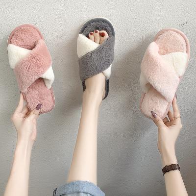 China Fashion Trend Soft Single Winter Lovely Slippers Warm Sports Shoes For Woman Home Hairy Shoes Indoor Slippers for sale