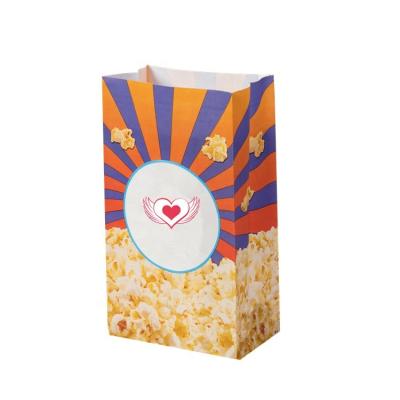 China Recycled Materials Printing Custom Logo Branded Paper Pop Corn Bags Packaging Popcorn Bags for sale