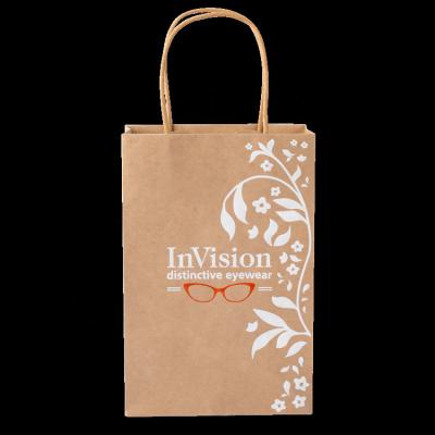 China Recyclable Kraft Take Away Square Bottom Kraft Paper Bag With Rope Recyclable Shopping Totes Bags for sale