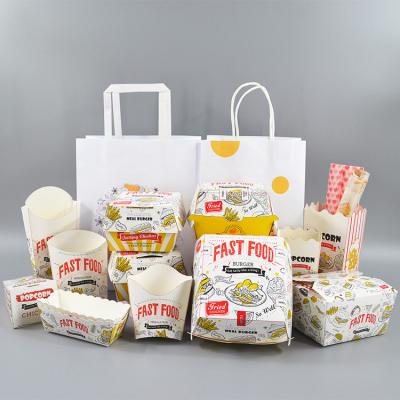 China Recyclable Thick Printed Bakery Pack Baguette Designed White Craft Takeaway Foods Customized Shopping Paper Bag With Handles Bulk for sale