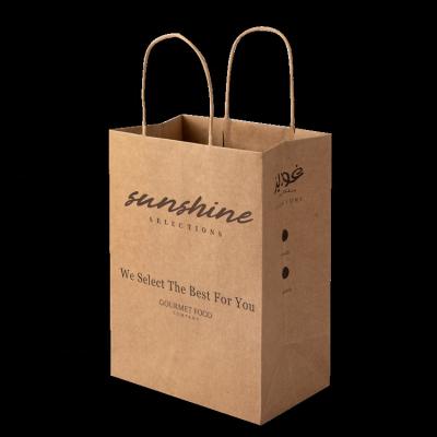 China Handmade Custom Printing Strong Kraft Paper Bag For Shopping / Flower / Food for sale