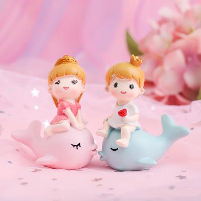 China China Factory White Horse Home Decoration Cake Topper Wholesale Vinyl Paper Fairy Tale and Cute Girl Ornaments Toys Birthday Cake Topper for sale