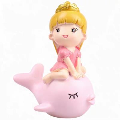 China Resin wholesale China factoryr fairy whale and decorative girls ornament for sale