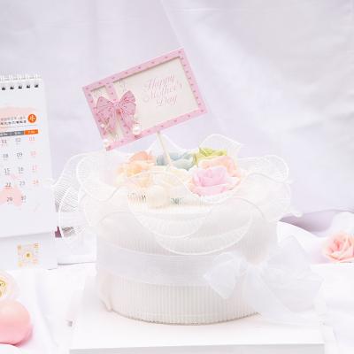 China Paper Factory Hot Selling Customize Happy Cake Mother's Day Love Mum Topper Cake Decorating Props for sale