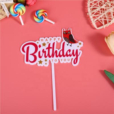 China Transparent Acrylic Cake Topper Cake Decoration Printing Stunning Cartoon Acrylic Cake Topper Supplies for sale