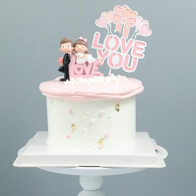 China Paper New Arrive Stunning Acrylic Cake Topper Wedding Party Cake Valentines Day Party Decoration for sale