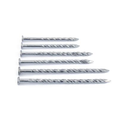 China Wholesale Flat Head Torsion Flat Shank Brushed Galvanized Stainless Steel Spiral Spike Nails for sale