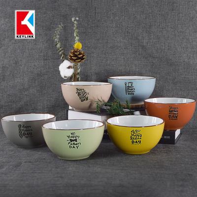 China Best Sustainable Fashion Ceramic Embossed Bowl Tableware Cereal Salad Rice Colored Bowl Kithchware for sale