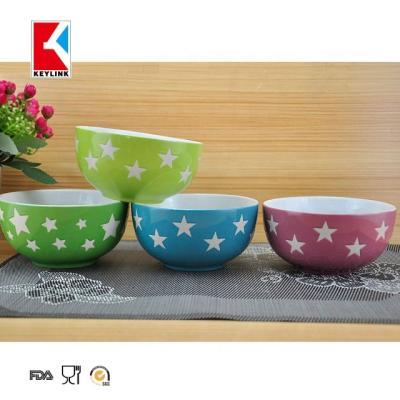 China Viable Best Selling Colored Custom Wholesale Sugar Salad Ceramic Bowl Set Coconut Fruit Noodle Porcelain Bowl Soup for sale