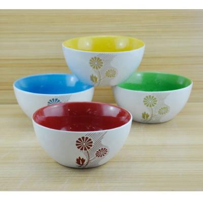 China 13cm Personalized Ceramic Rice Viable Color Gloss Stoneware Salad Bowl Soup Bowl for sale