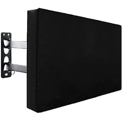 China Custom Polyester Fabric Heat Resistant TV Covers Heavy Duty Outdoor Waterproof Protector Dustproof TV Cover Furniture Flat Screen TV Black Cover for sale