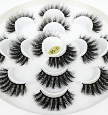 China Slenderness 6D 7 Pair Natural Three-Dimensional Handmade Lotus False Eyelashes Thick Flower Shaped Tray for sale