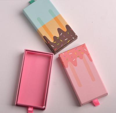 China New Rectangular Multicolor Optional Customizable Auxiliary Tools Eyelash Ice Cream Box Cream Access Case False Eyelash Packaging Box for sale