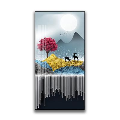 China High End Custom Crystal Abstract Porcelain Painting Landscape Painting for sale