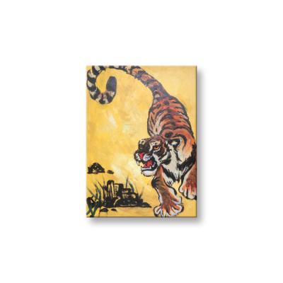 China Decorative Canvas Oil Painting Realistic Tiger Roaring To Motivate Students for sale