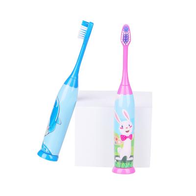 China IPX7 Waterproof PP Handle Slim Cartoon Decorated Polished Bristle Kids Electric Toothbrush for sale