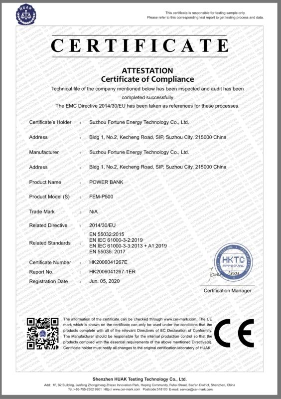 CE - Suzhou Fortune Energy Technology Co., Ltd.