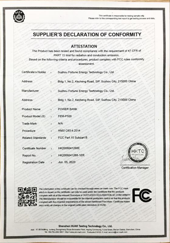 FCC - Suzhou Fortune Energy Technology Co., Ltd.