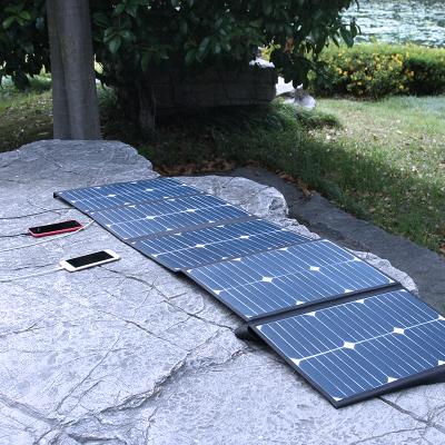 China Custom Portable Outdoor Solar Panel 100W 120W 200W Foldable Solar Panel 125mmx125mm for sale