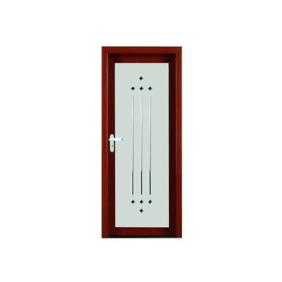 China Elegant Design Interior Aluminum Bathroom Door with Ventilation and Wood Color Option for sale