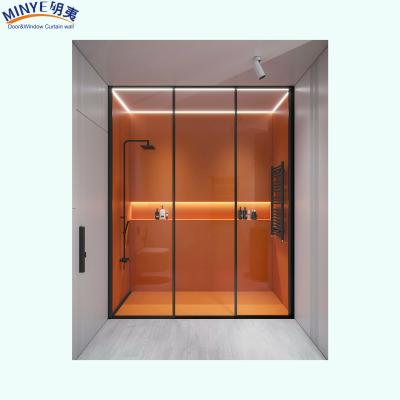 China Tempered Glass Frameless Sliding Shower Door with Steel Handle and Customized Size for sale