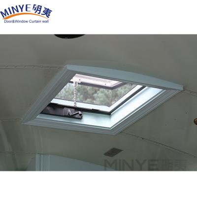 China Ventilate Opening Roof Aluminum Skylight with Swing Open Style and FiberGlass Screen for sale