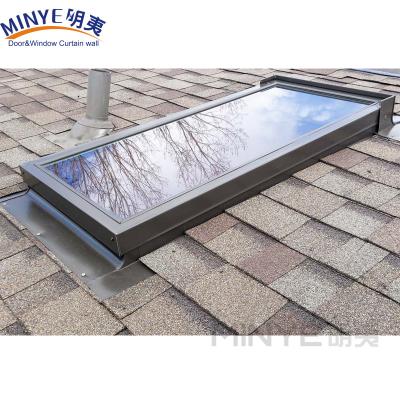 China Strong and Durable Aluminum Profile Center Hung Open Skylight Glass Roof Window for sale