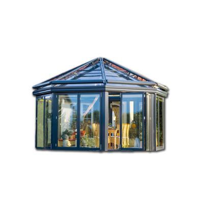 China Aluminum Profile Frame Winter Garden Room with Double Glass and Triangle Roof Molding for sale