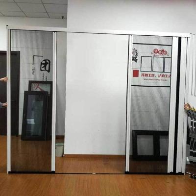 China Retractable Aluminium Profile Mosquito Net Sliding Folding Screen Door Modern Design for sale